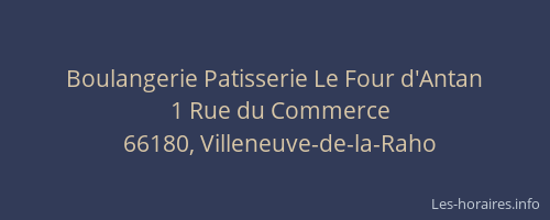 Boulangerie Patisserie Le Four d'Antan