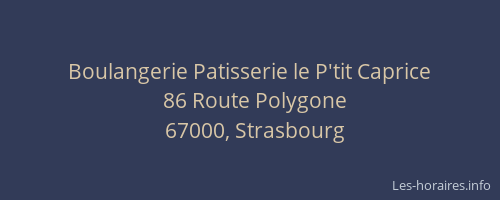 Boulangerie Patisserie le P'tit Caprice