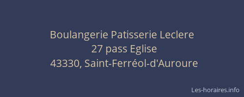 Boulangerie Patisserie Leclere
