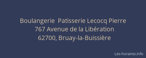 Boulangerie  Patisserie Lecocq Pierre