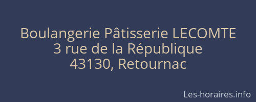 Boulangerie Pâtisserie LECOMTE