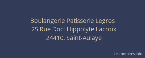 Boulangerie Patisserie Legros