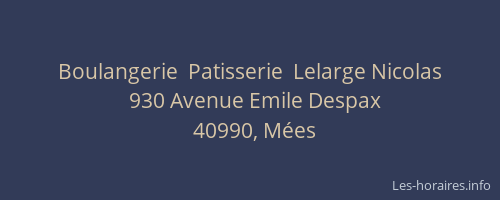 Boulangerie  Patisserie  Lelarge Nicolas