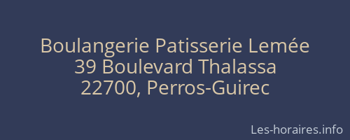 Boulangerie Patisserie Lemée