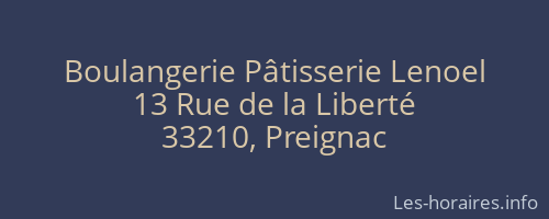 Boulangerie Pâtisserie Lenoel