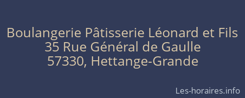 Boulangerie Pâtisserie Léonard et Fils
