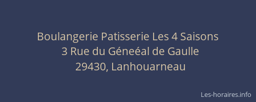 Boulangerie Patisserie Les 4 Saisons