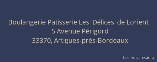 Boulangerie Patisserie Les  D&eacute;lices  de Lorient