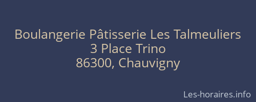 Boulangerie Pâtisserie Les Talmeuliers
