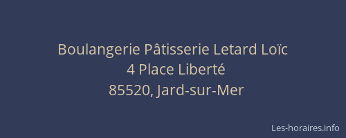 Boulangerie Pâtisserie Letard Loïc