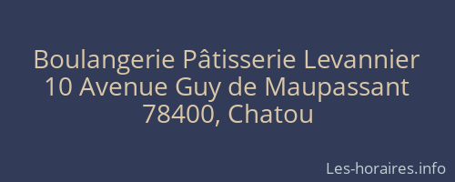 Boulangerie Pâtisserie Levannier