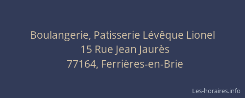 Boulangerie, Patisserie Lévêque Lionel