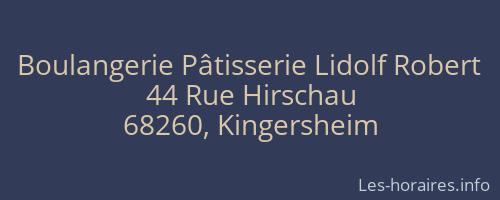 Boulangerie Pâtisserie Lidolf Robert