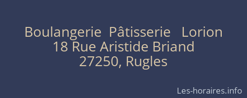 Boulangerie  Pâtisserie   Lorion