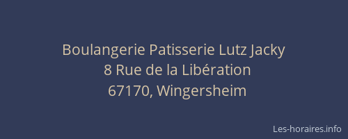 Boulangerie Patisserie Lutz Jacky