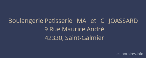 Boulangerie Patisserie   MA   et   C   JOASSARD