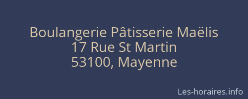 Boulangerie Pâtisserie Maëlis