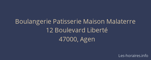 Boulangerie Patisserie Maison Malaterre