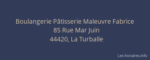 Boulangerie Pâtisserie Maleuvre Fabrice