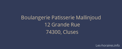 Boulangerie Patisserie Mallinjoud