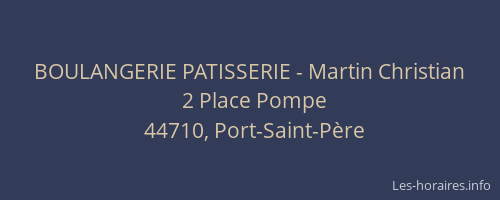 BOULANGERIE PATISSERIE - Martin Christian