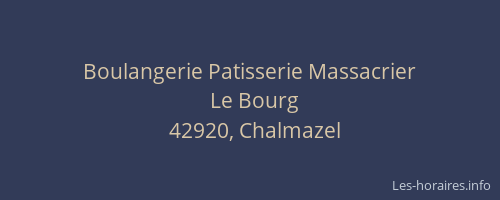 Boulangerie Patisserie Massacrier