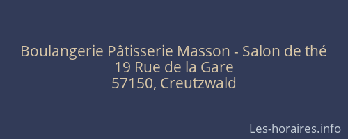 Boulangerie Pâtisserie Masson - Salon de thé