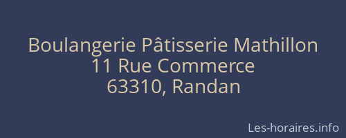 Boulangerie Pâtisserie Mathillon