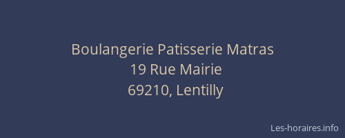 Boulangerie Patisserie Matras