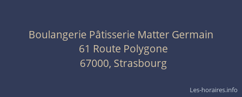 Boulangerie Pâtisserie Matter Germain