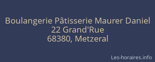 Boulangerie Pâtisserie Maurer Daniel