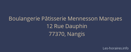 Boulangerie Pâtisserie Mennesson Marques