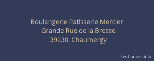 Boulangerie Patisserie Mercier