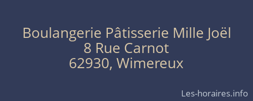 Boulangerie Pâtisserie Mille Joël