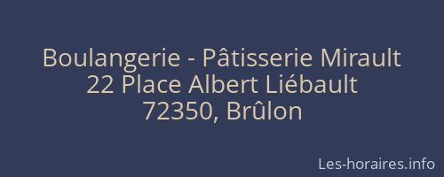 Boulangerie - Pâtisserie Mirault