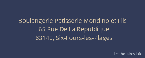 Boulangerie Patisserie Mondino et Fils