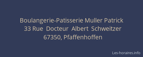 Boulangerie-Patisserie Muller Patrick