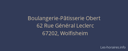 Boulangerie-Pâtisserie Obert