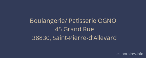 Boulangerie/ Patisserie OGNO