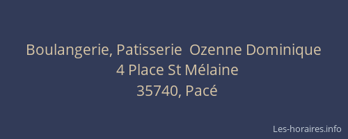 Boulangerie, Patisserie  Ozenne Dominique