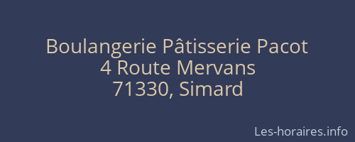 Boulangerie Pâtisserie Pacot