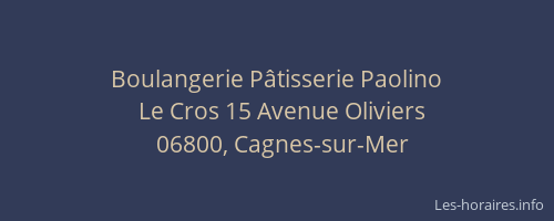 Boulangerie Pâtisserie Paolino