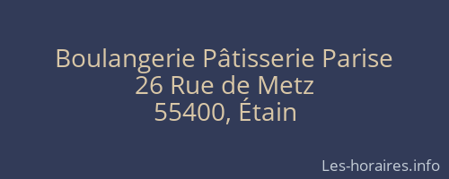 Boulangerie Pâtisserie Parise
