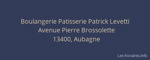 Boulangerie Patisserie Patrick Levetti