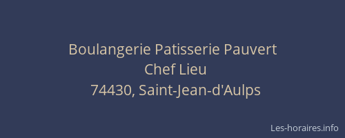 Boulangerie Patisserie Pauvert