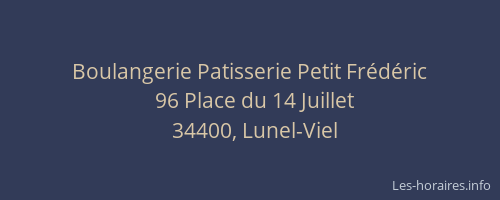 Boulangerie Patisserie Petit Frédéric