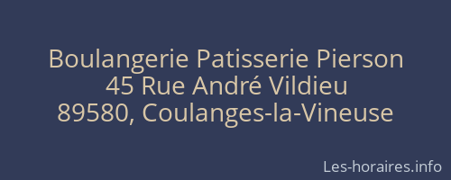 Boulangerie Patisserie Pierson