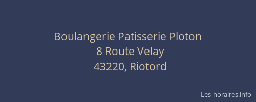 Boulangerie Patisserie Ploton