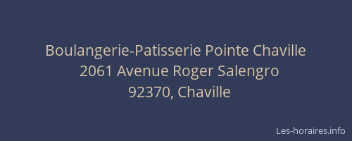 Boulangerie-Patisserie Pointe Chaville