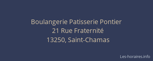 Boulangerie Patisserie Pontier